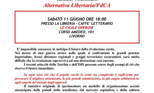 Livorno: per il confederalismo democratico del popolo curdo